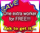Moving special, one free worker will save time which will save you money.